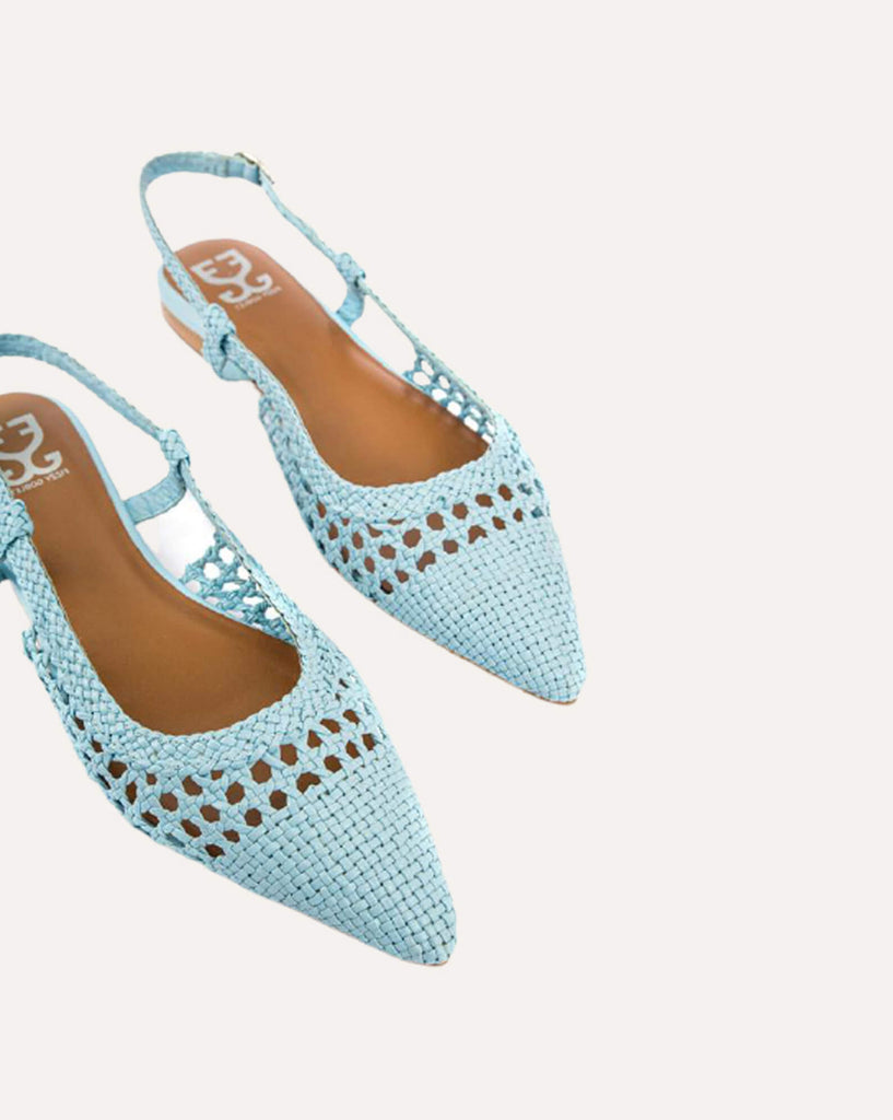 Clear Blue Skies : Slingback Mules