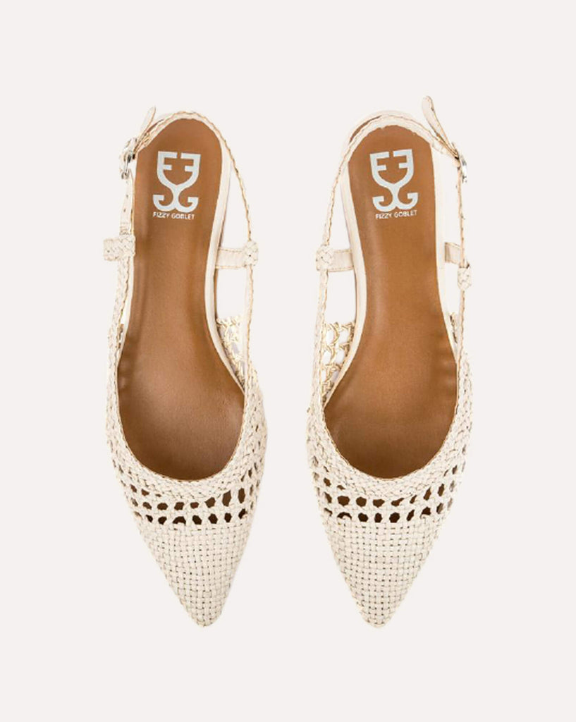Cookies & Cream : Slingback Mules