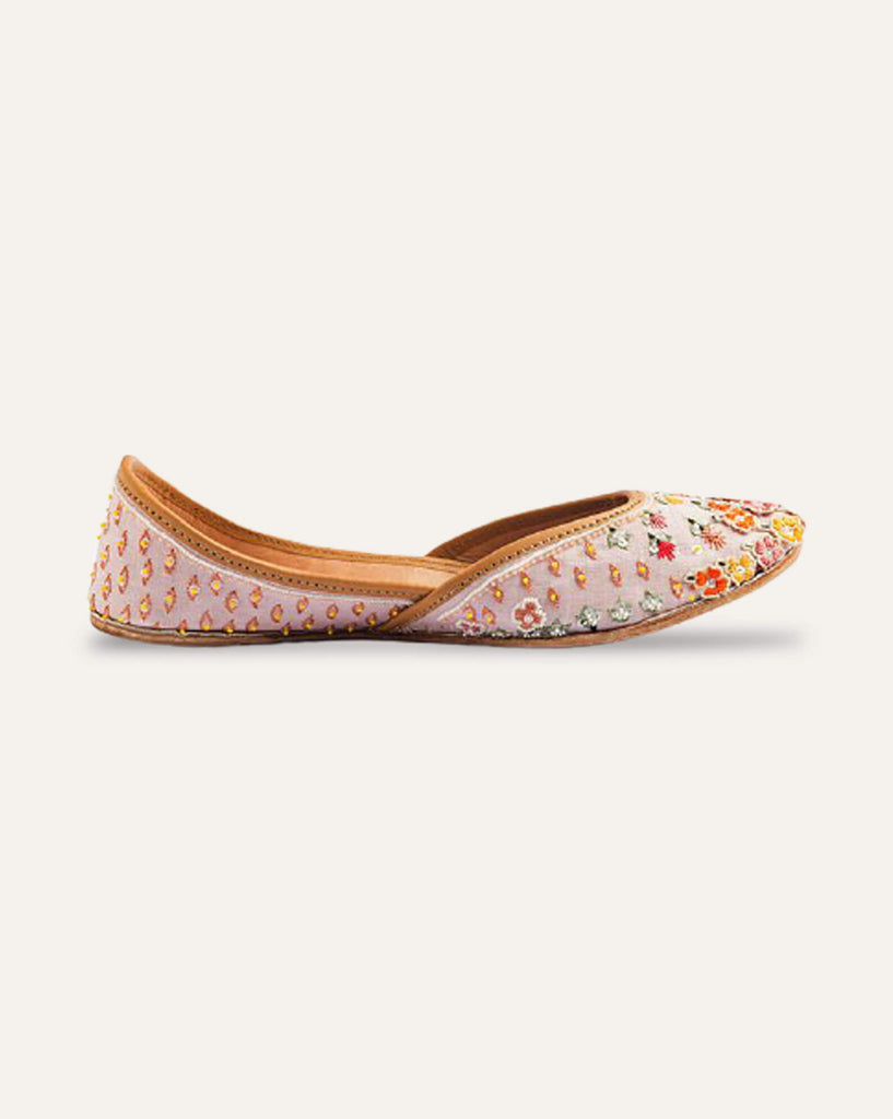 Falling Flowers Lilac : Juttis - Limited Edition : Rahul Mishra X Fizzy Goblet