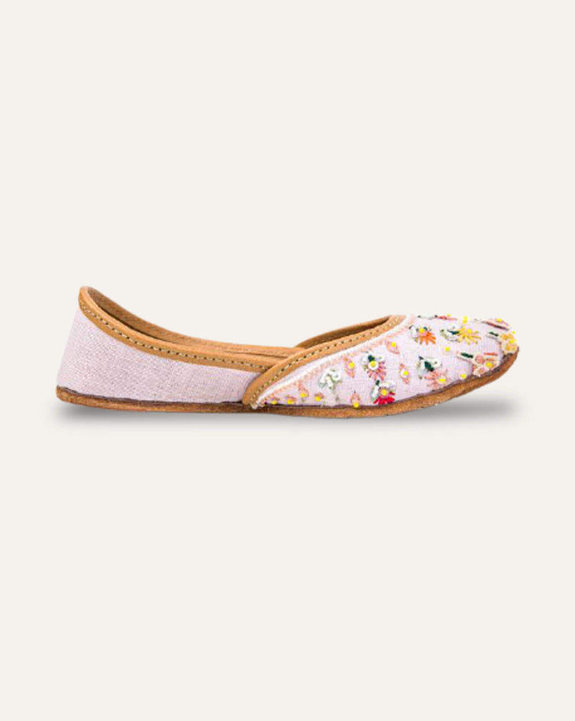 KIDS Falling Flowers Jutti- Lilac: Rahul Mishra X Fizzy Goblet