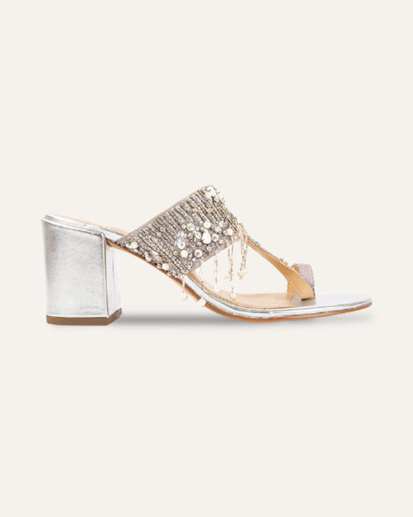Silver Barfi - Kolha Block Heel : Limited edition