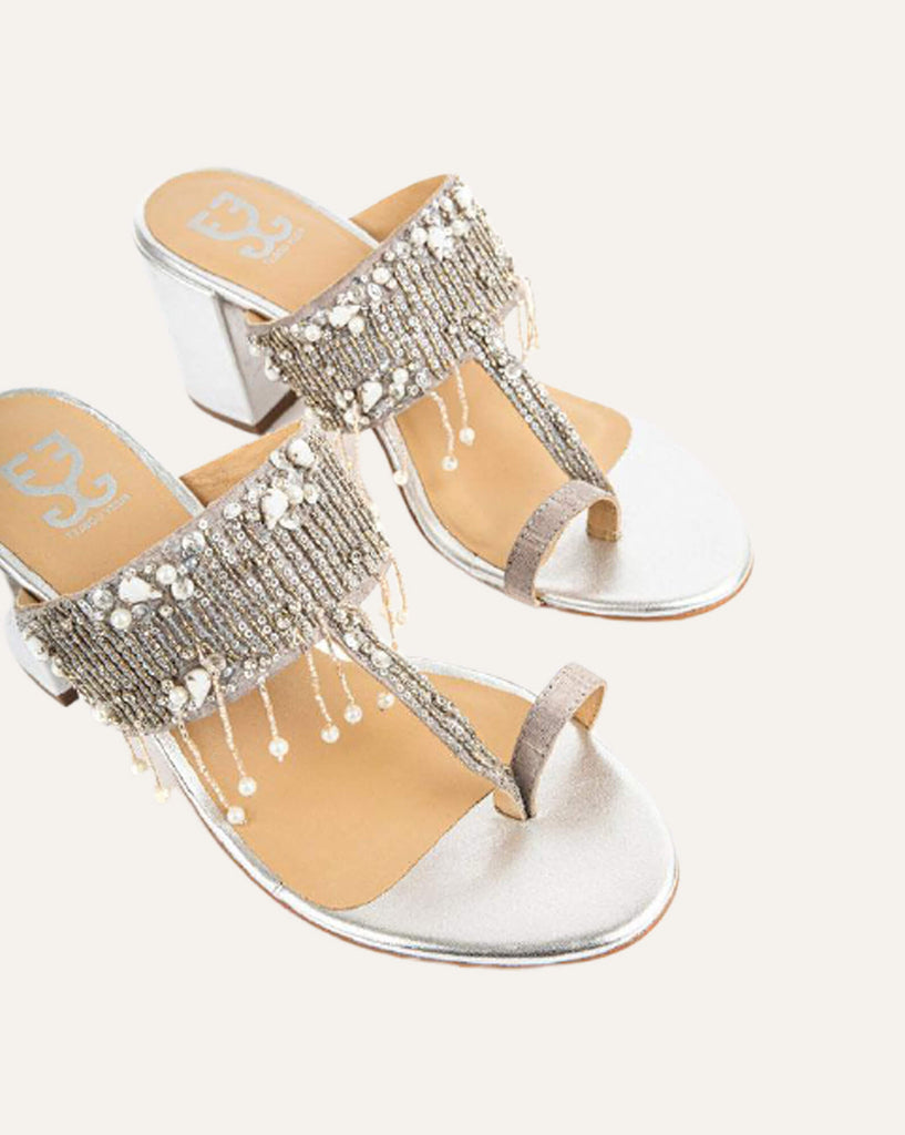 Silver Barfi - Kolha Block Heel : Limited edition