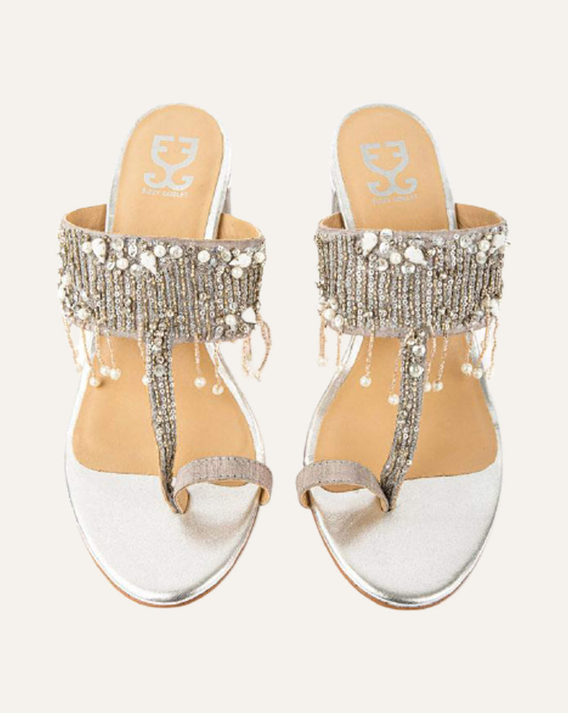 Silver Barfi - Kolha Block Heel : Limited edition