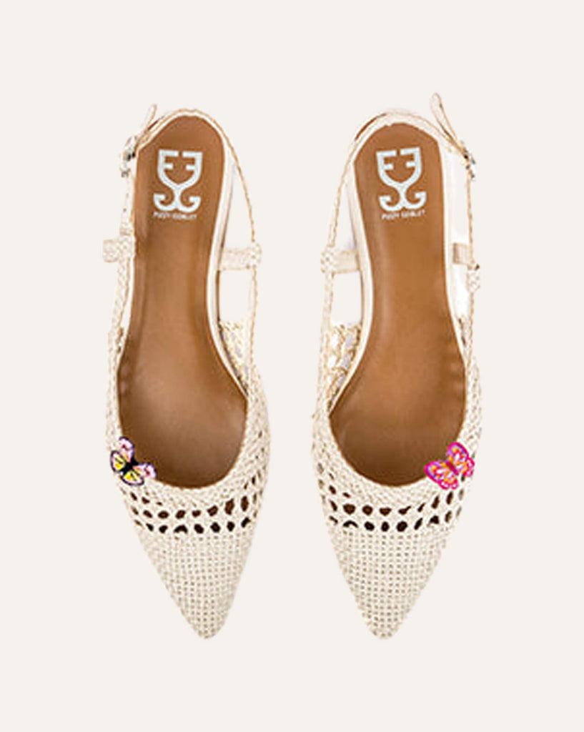 Cookies & Cream + 🦋🌸 :  Slingback Mules