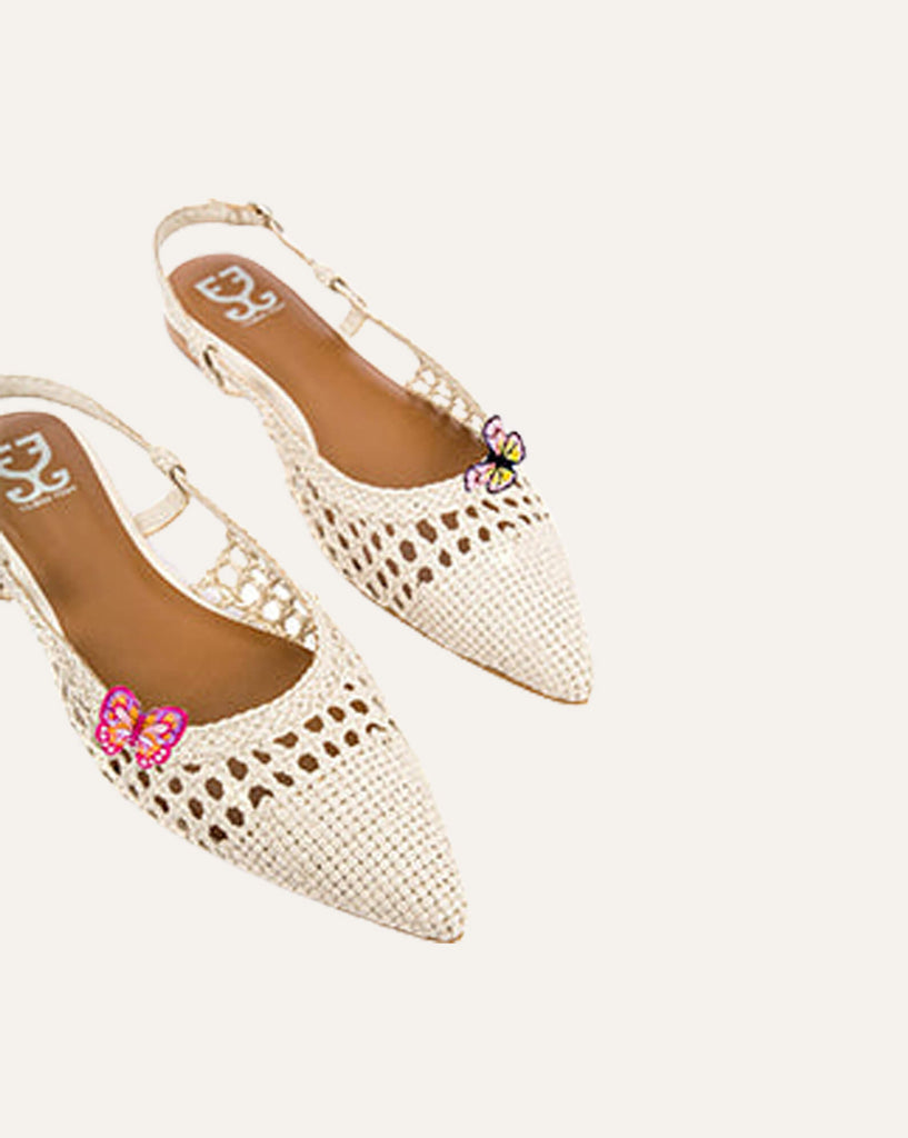 Cookies & Cream + 🦋🌸 :  Slingback Mules