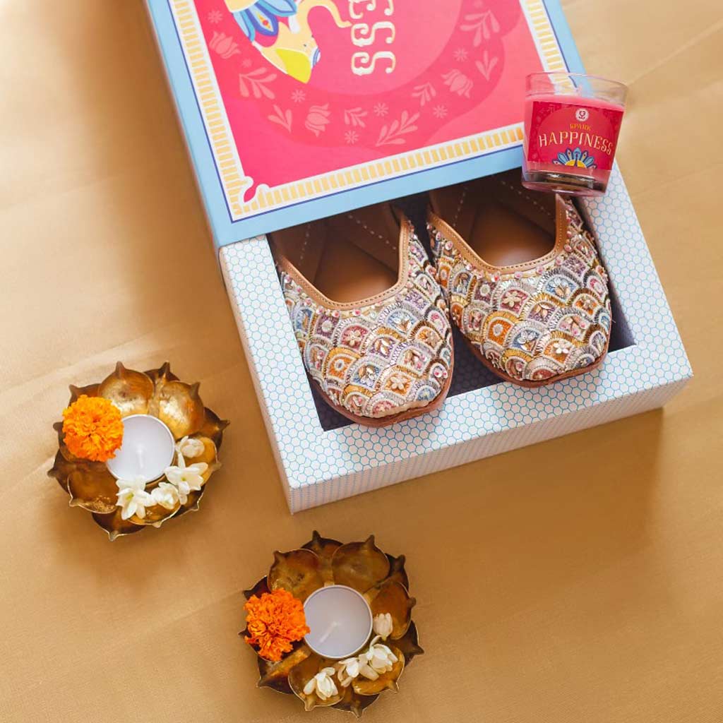 Shoes (your choice) + Candle : Festive Gift Box -  Festive Gift Box - Fizzy Goblet