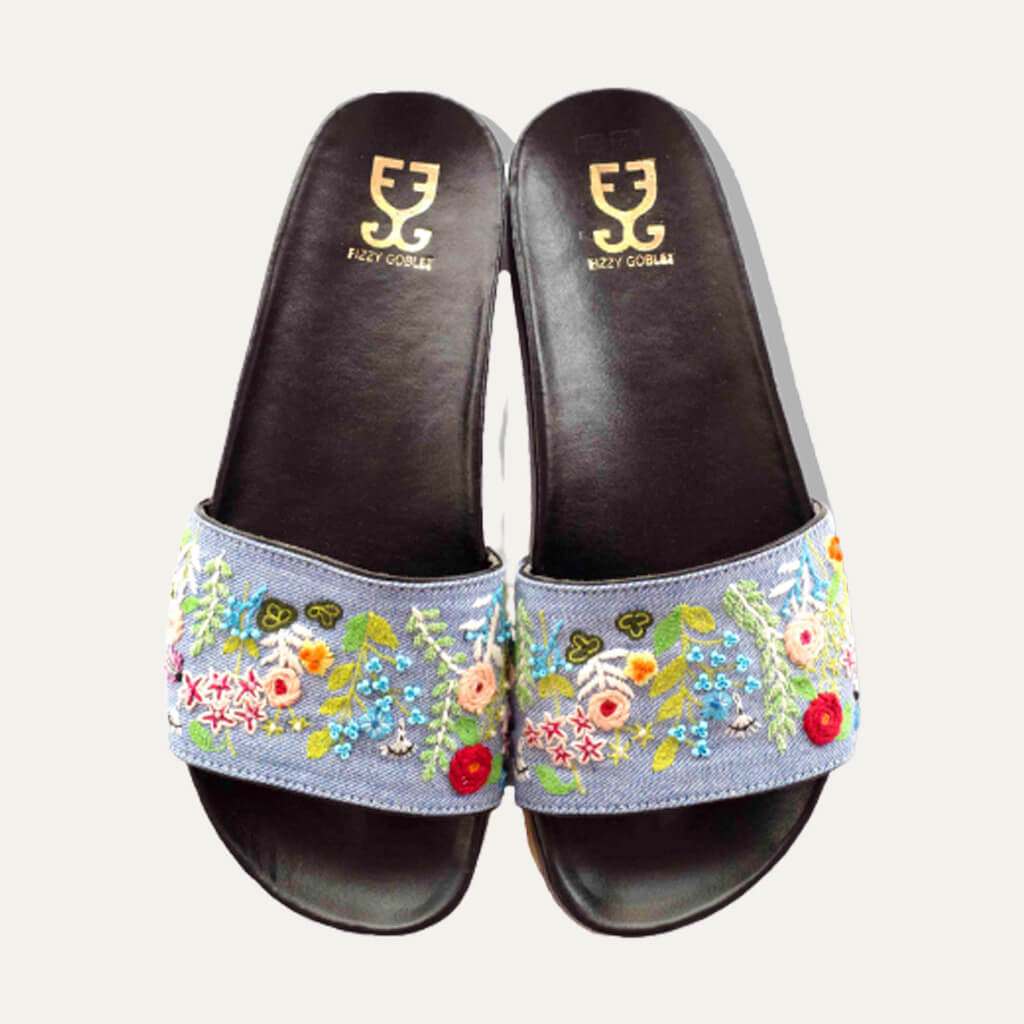 Secret Garden : Vegan Sliders -  Lounge Slippers - Fizzy Goblet