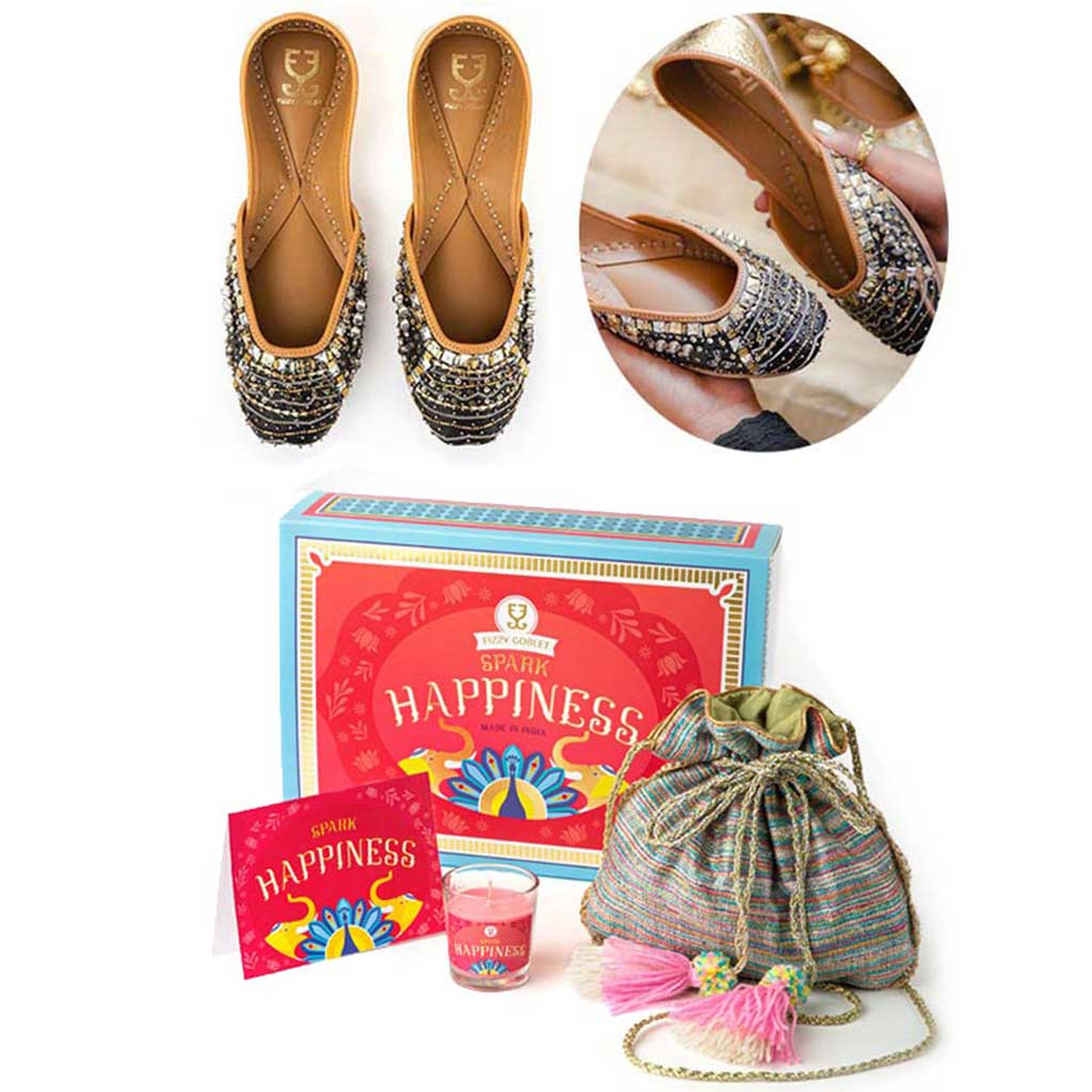 Rock & Roll+Potli+Candle -  Festive Gift Box - Fizzy Goblet