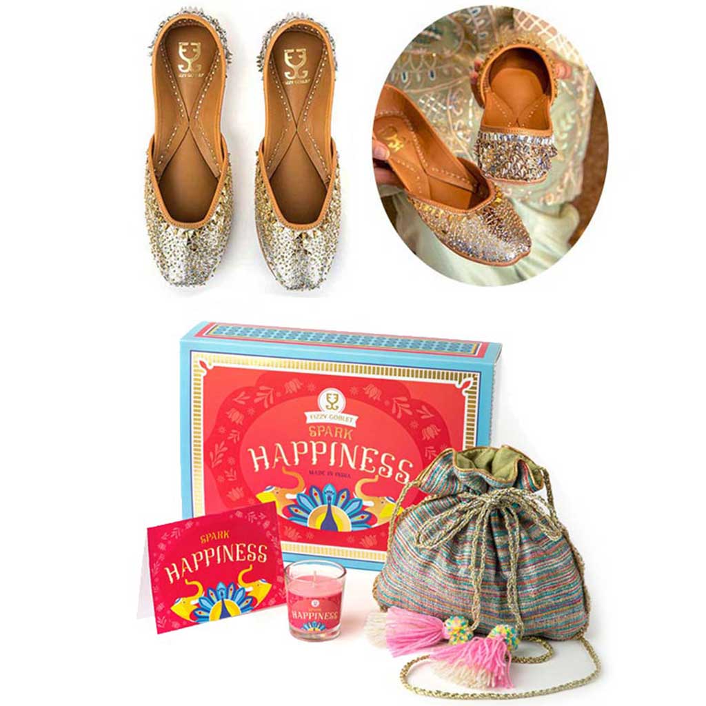 Star Studded+Potli+Candle -  Festive Gift Box - Fizzy Goblet